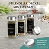 Glass Spice Jars with Labels and Steel Lids (24 x