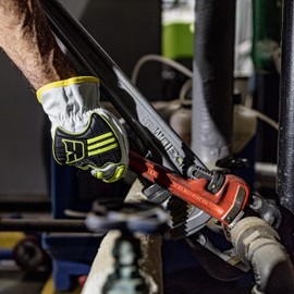 Radians Unisex Cut Resistant A6 KAMORI® White Grain Goatskin Driver with TPR, White/Black/Hi-Vis Green TPR, Size L