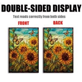 YaoChong Sunflower Glass Garden Flag Summer Fall Butterfly Flag Small double sided Seasonal Burlap Garden Farmhouse Decor 12.5x18 Inch