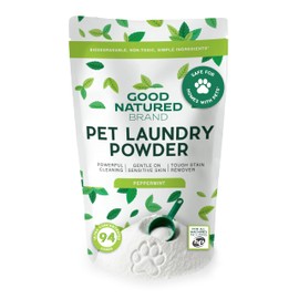 Good Natured Brand | Pet Stain & Odor Remover for Laundry | Pet Laundry Detergent for Dogs Beds, Cat Pee, Smell, Dog Drool | Hypoallergenic & Non-Toxic | Peppermint | 47oz 94 Loads