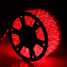 Buyagn 100Ft LED Rope Lights, LED Strip Lights Outdoor Waterproof Decorative Lighting for Indoor/Outdoor, Eaves, Backyards Garden, Halloween and Christmas Decorations(Red)