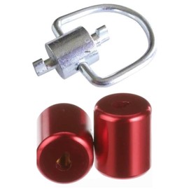 Generic The HVAC Multi Key Tool & 2 Pink Brass 1/4 inch Refrigerant locking caps Safe guard your AC systems efficiency and the environment from lost or accidental Miss-Use. ECWB, Red