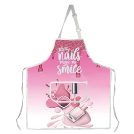 WSNANG Nail Tech Gift Nail Tech Aprons Nail Artist Apron Nail Artist Appreciation Gift Nail Artist Gift for Nail Lovers (Pretty Nails Apron1)