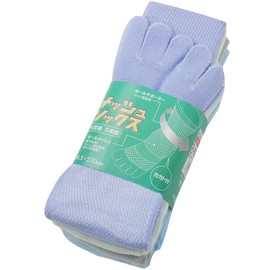 ACE AG2511 Work Style Ace Mesh Socks, Pastel Colors, 5 Toe Socks, 4 Pair Set, 9.4 - 10.6 inches (24.0 - 27.0 cm)