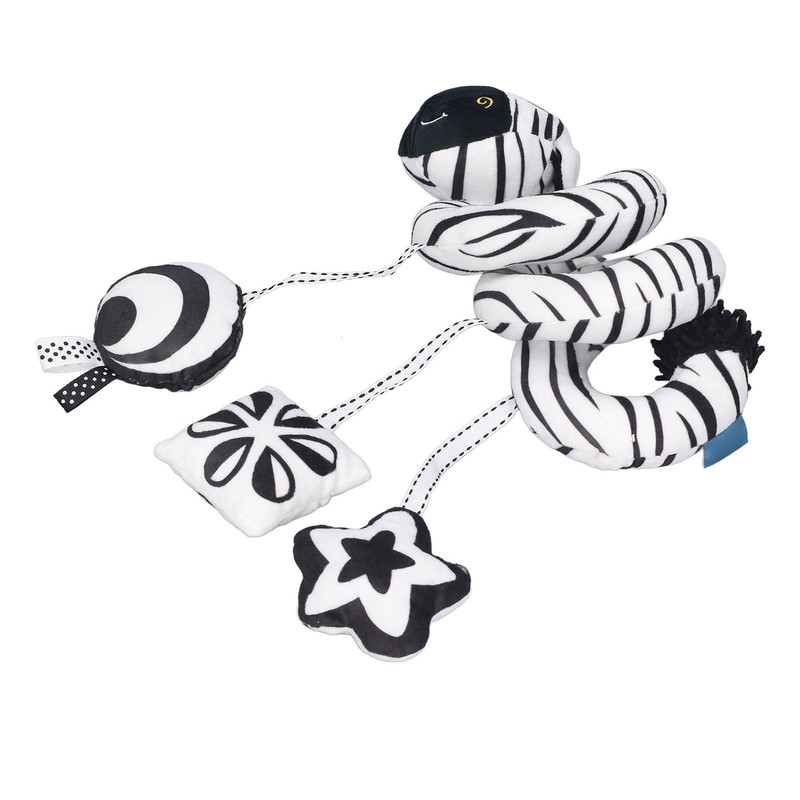 Baby Plush Animal Stroller Toys Black and White Spiral Activity