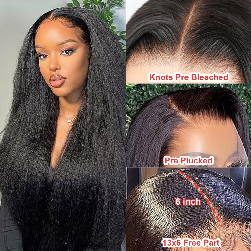 BLY Human Hair Lace Front Glueless Wigs for Women 13x6