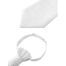 WANYING Men's Plastron Tie Pre-Tied with Hook Closure, Adjustable Wedding Tie for Weddings, Accessories for Groom - Paisley, Paisley White 2