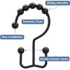 Titanker Black Shower Curtain Hooks Rings, Rust-Resistant Metal Double Glide