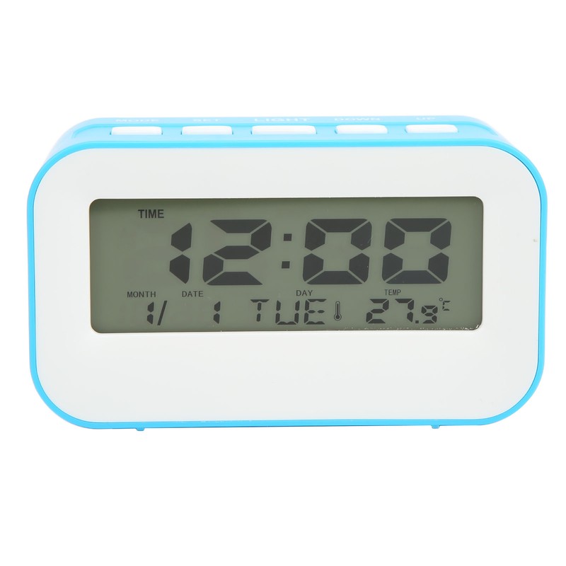 LCD Kids Alarm Clock Backlight Musical Alarms Birthday Reminder Blue