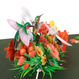 yaartz 3D Pop up Card Greeting Card with Envelope and Note Tag 5.9"X7.9"-All Occasion Cards-Hummingbird Card