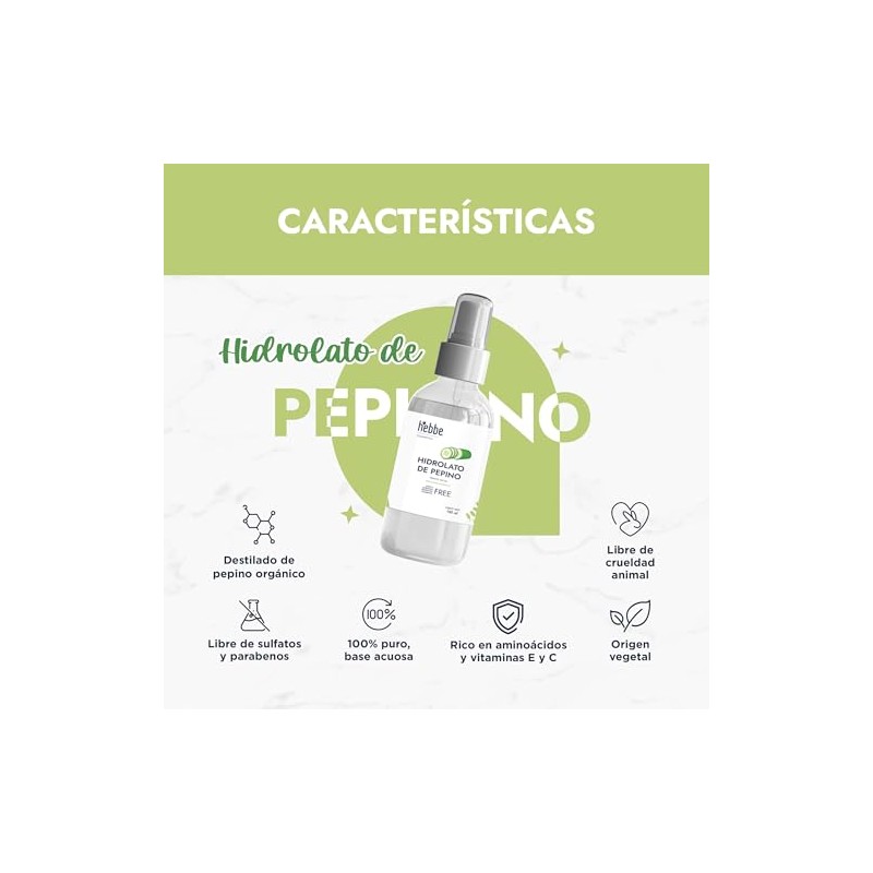 HEBBE Hidrolato De Pepino 120 Ml | Tónico Facial Refrescante