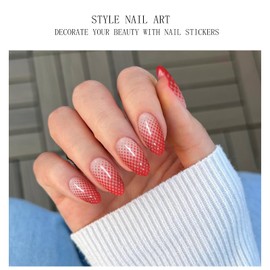JMEOWIO Nagelfolie UV Härtend Red Gradient UV Gel Nail Strips Nagelsticker Nagelaufkleber Nail Art Dekoration Nageldesign Zubehör