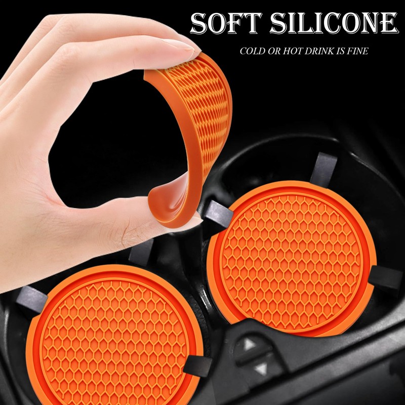 MEAJOO 4PCS Car Cup Holder Coaster, Universal Auto Non-Slip Cup