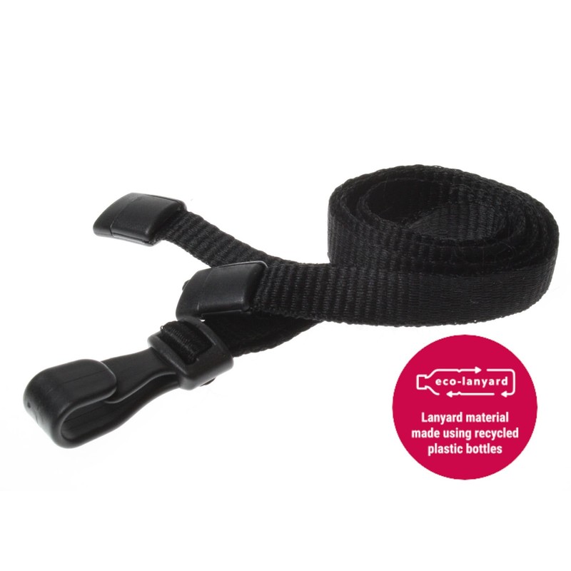 Customcard ltd® Set of Black Neck Strap Lanyard with Plastic