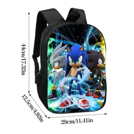 Driflo 17 Inch, Soniic Backpack, Soniic Kids Backpack, Anime School Bag, Boys Girls School Rucksack, 3D Printed Book Bags, Book Bags Kids(44 * 29 * 12.5cm), for Aged 3-12 Years