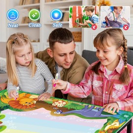 Water Doodle Mat,Aqua Mat Water Drawing Mat for Toddlers Water Drawing Mat Aqua Doodle Mat Suitable for Infants,Children's Toys Can Be Used as Gifts Comes with 2 Pens 2 EVA Picture Album