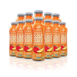 AllWellO Organic Cold Pressed Juice Drinks with Real Fruits and Vegetables Gluten Free Non-GMO Healthy Juices No Preservatives No Sugar Added (Mango Power, 12 Pack)