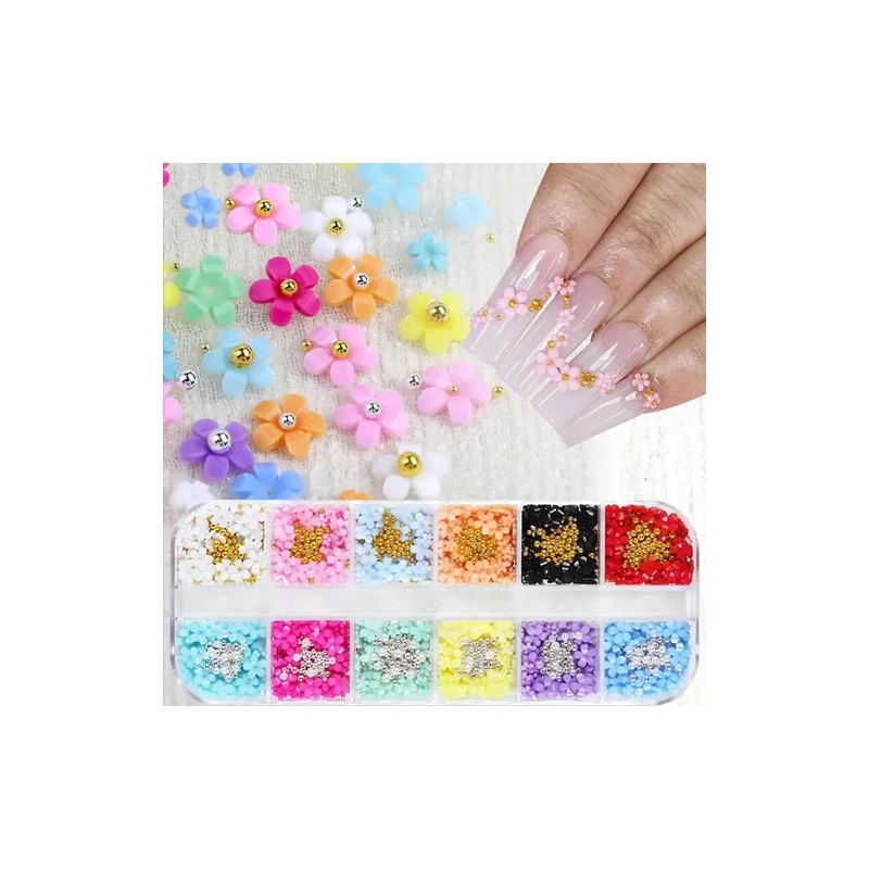 3d Acrylic Nail Art Charms Resin Flower Nail Rhinestones Amarillo