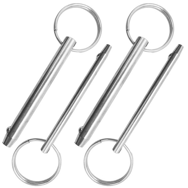 AFUNTA 4 Pcs Quick Release Pin, Diameter 5/16"(8mm) & 1/4"(6.3mm), Total Length 3"(76mm), Full 316 Stainless Steel, Bimini Tops for Boats Accessories