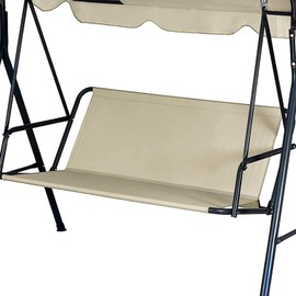 NSdawali Swing Seat Replacement Cover for Outdoor Patio Swing 3 Seater 600D Upgraded Thicken Oxford Waterproof Fabric Porch Swing Chair Cushion Covers (Beige, 58.3x19.5x19.5 inches)