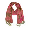 PASKMLNA Reversible Paisley Pashmina Shawl Wrap Elegant Colors (A18-20 Hotpink-olive)