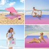 Large Beach Blanket Waterproof Sandproof, Blue Pink Gradient Weighted Polyester