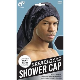 Titan Dreadlocks Shower Cap for Braids, Adjustable Waterproof Reusable Shower Cap for Women and Men, Comfortable and Durable Shower Caps for Women Reusable Waterproof Use, BLACK COLOR