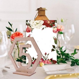 JYCRA 30 Wooden Wedding Table Numbers with Sturdy Holder 1 to 30 Wooden Table Numbers