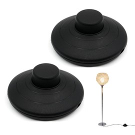 BRBASAP 2Pcs Foot Switch for Lamp Floor Pedal Switch Replacement Step ON/Off Inline Light Control Black Round Foot Switch Durable Floor Lamp Parts for Easy Control