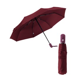 HW CASA Folding Umbrella Windproof, bordeaux