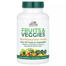 Country Farms Fruits & Veggies – 60 Capsules | Daily Phytonutrient & Antioxidant Supplement