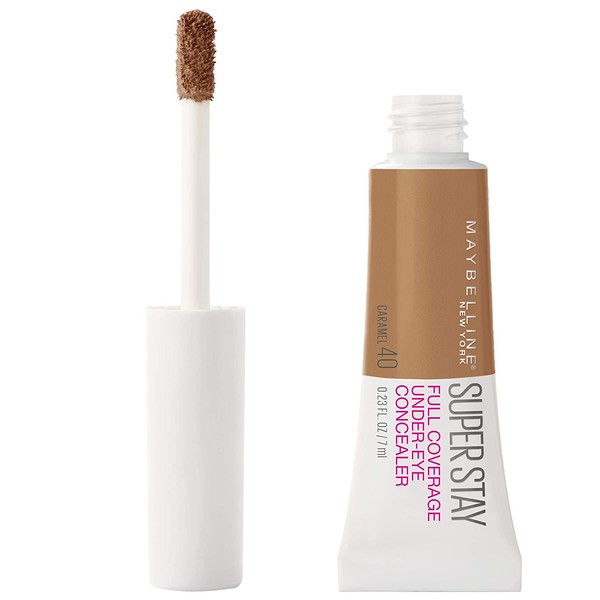 Maybelline New York Super Stay Super Stay Full Coverage, Brightening, Long Lasting, Under-eye Concealer Liquid Makeup For Up To 24H Wear, With Paddle Applicator, Caramel, 0.23 fl. oz, Caramel