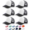 6 Pack/Pieces Trucker Caps Plain Hat with Front Foam Mesh