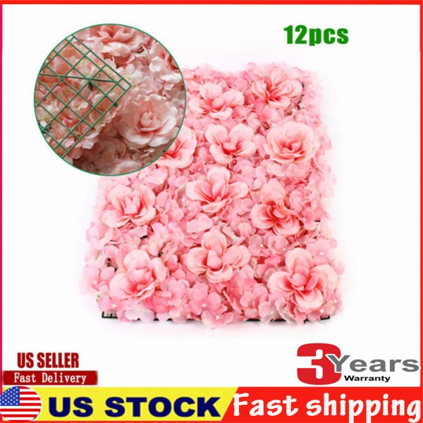 unbrand Artificial Rose Hydrangea Flower Wall Panels Wedding Backdrop 60
