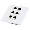 Cat 6 Ethernet Wall Plate 6 Port, 86 * 86mm