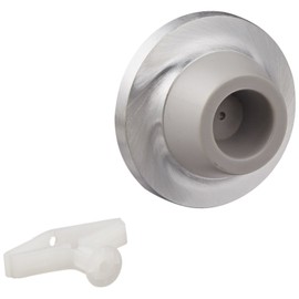 Rockwood 403.26D Brass Concave Solid Cast Wall Stop, #6 x 1-1/2" FH SMS Fastener with Plastic Toggle, 2-7/16" Diameter, Satin Chrome Plated Finish