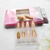 Gilded Press on Nails Medium-Length Almond Fake Nails Gold Ripple