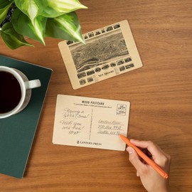 New Milford, Connecticut, (1906), Panoramic Map (4x6 Birch Wood Postcards, 2-Pack Stationary, Rustic Home Wall Decor)