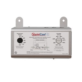 Quietcool Attic Fan Adjustable Thermostat and Humidistat with Built-in Fire Safety Shut Off for Powered Attic Ventilators - Replacement Humidistat