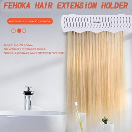 Fehoka Hair Extension Holder holder for Washing,Styling, Packing and Storing,Hair Extension Holder holder for salons,bathrooms, beauty shops, cloakrooms.4 quick&easy Installation Modes With Tool.
