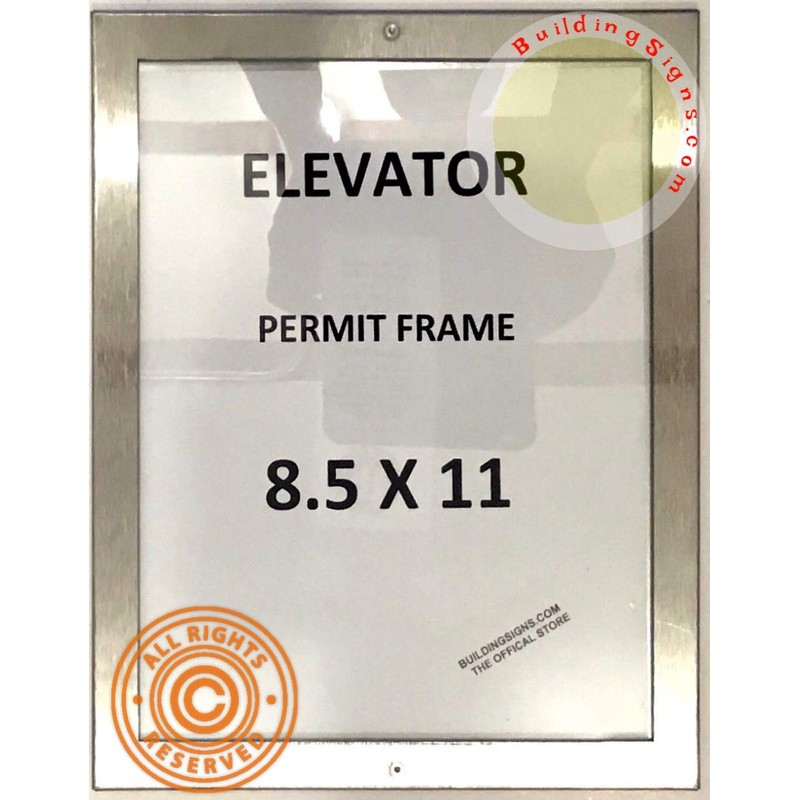 BUILDINGSIGNS.COM Elevator Permit Frame 8.5X11 (Lockable, Stainless Steel, Heavy Duty-Commercial