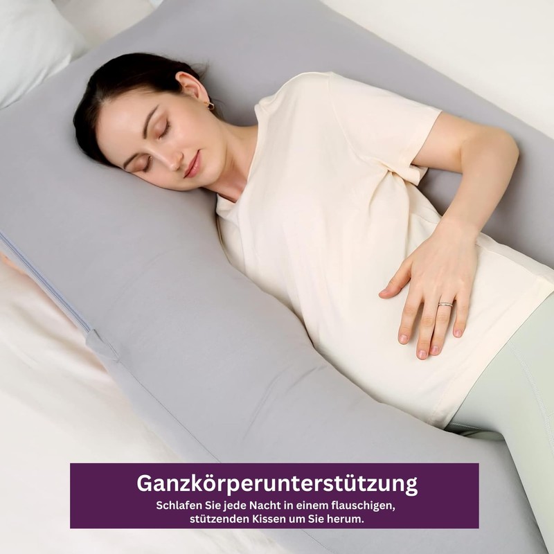 Luxury 12ft J-Shaped Improved Maternity and Full Body Support Pillow.