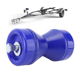 Boat Trailer Roller Assembly Bow Roller, 90mm Blue Shock Absorbing Wearproof Impact PVC Bow Stop Bell Roller for Marines Boats Yachts Kayaks