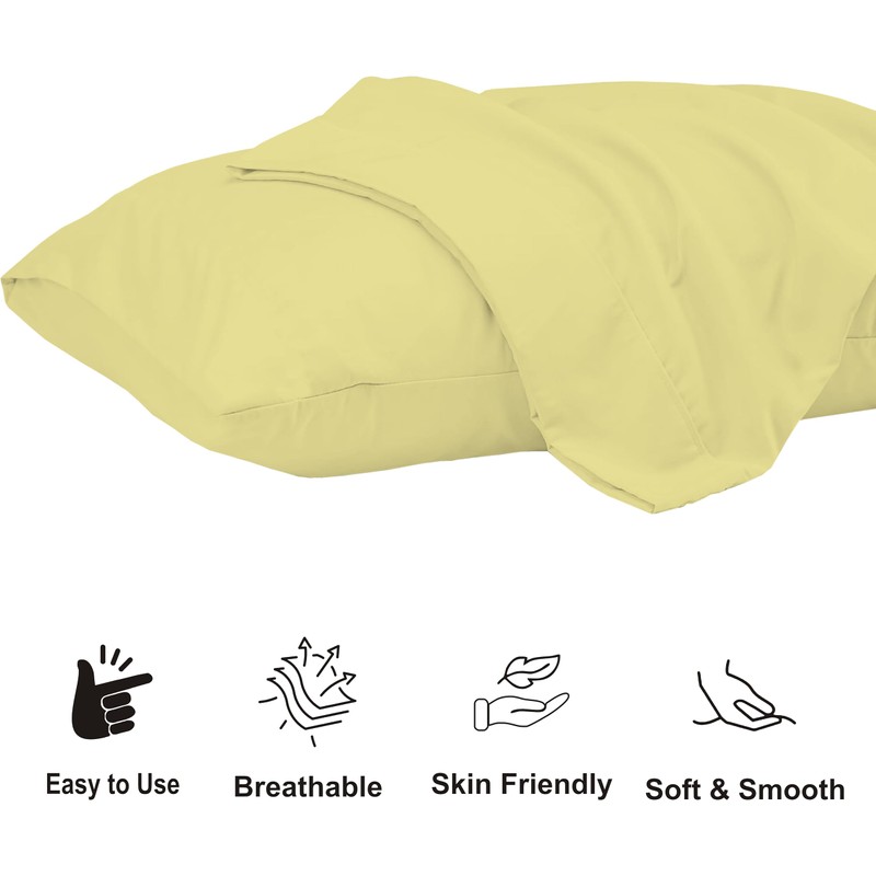 R&Z Plain Dyed Luxury Polycotton Housewife New 2 x Pillow