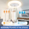 TCFUNDY Enclosed Low Profile Ceiling Fan with Light, Bluetooth Speaker,