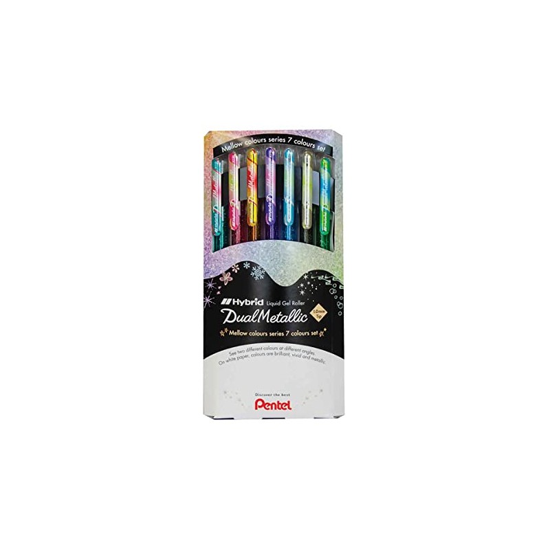 Pentel Hybrid Dual Metallic Rollerball Pen Metallic Pastel K110 Pack