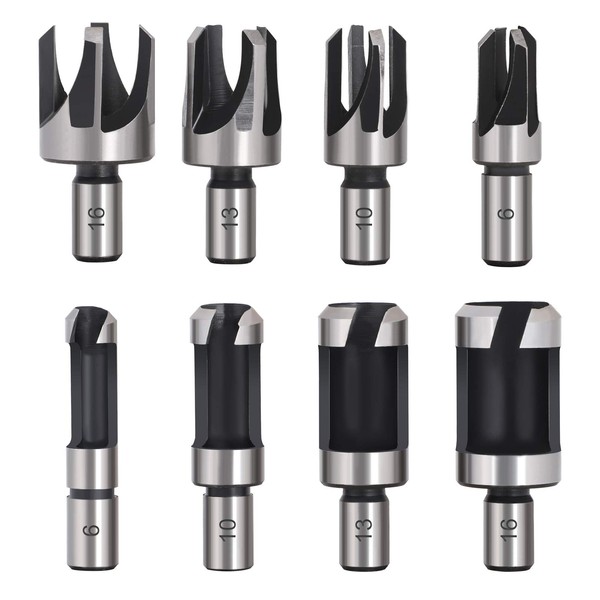 COMOWARE Wood Plug Set with 4 Standard Plug Cutters and