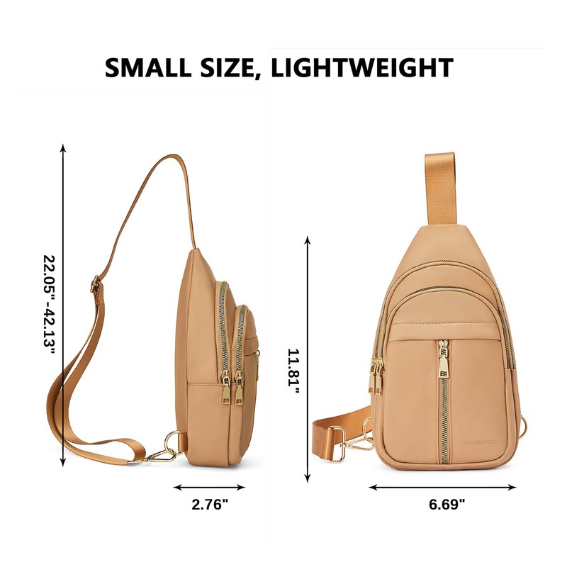 WESTBRONCO Sling Bag for Women Small Nylon Fanny Pack Lightweight