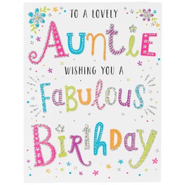 Modern Birthday Card Auntie - 8 x 6 inches - Regal Publishing