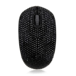 Luxury Bling Wireless Mouse, 2.4G Noiseless Mouse with USB Receiver Portable Computer Mice for PC, Tablet, Laptop, Notebook - Black